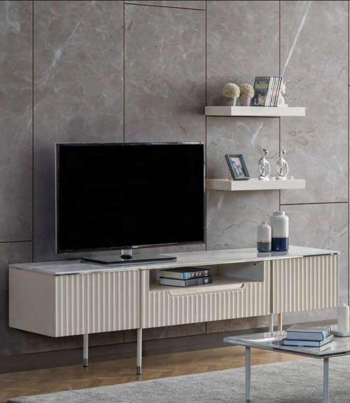 Rtv mit 2x Regale Lowboard Sideboard Tisch Wohnzimmer Modern Holz Design von JV Möbel