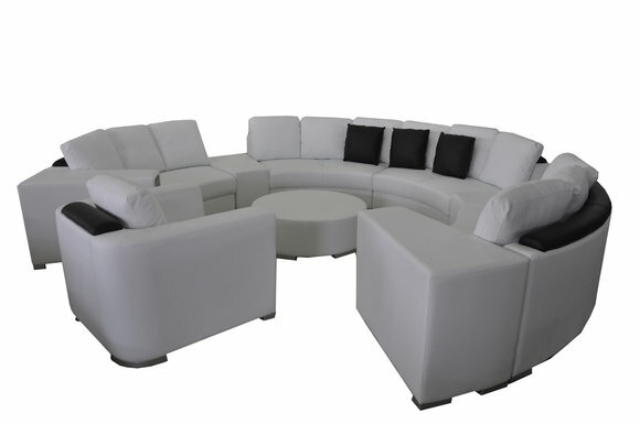 Runde Eck Sofa Couch Polster XXL Big Rund Couchen Wohnlandschaft Sessel Puff Runde Eck Sofa Couch Polster XXL Big Rund Couchen Wohnlandschaft Sessel Puff von JV Möbel