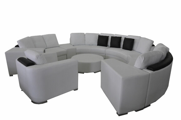 Runde Sofa Couch Polster XXL Big Rund Couchen Wohnlandschaft Sessel Puff + USB Runde Sofa Couch Polster XXL Big Rund Couchen Wohnlandschaft Sessel Puff + USB von JV Möbel