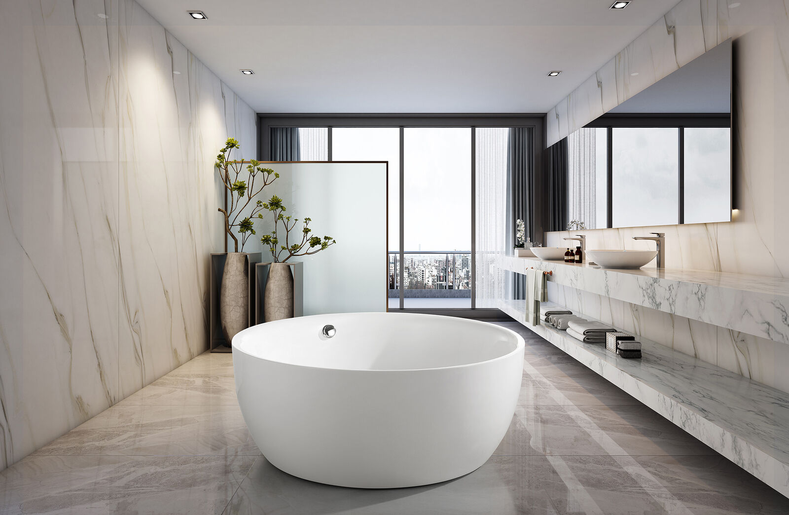 Runder Badewanne Standbadewanne Badezimmer Wanne Freistehende Weiß Runder Badewanne Standbadewanne Badezimmer Wanne Freistehende Weiß von JV Möbel