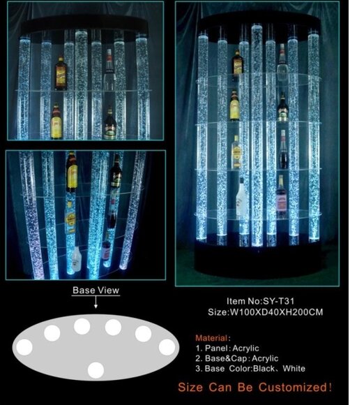 Säule Led Wasser Wand Bar Regal Wassersäulen Theke Designer Beleuchtet von JV Möbel