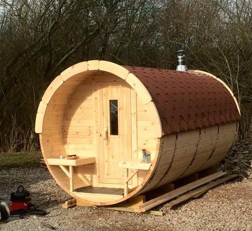 Sauna Saunafass Outdoor Gartensauna 590 x Ø 2,27 m Saunafass Bausatz von JV Möbel