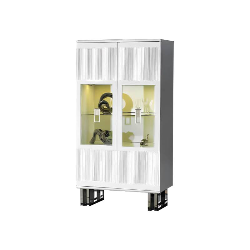 Schaukasten Vitrine Schrank Holzschrank Weiß Glasvitrine Holz Luxus Glasschrank von JV Möbel