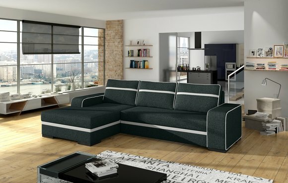 Schlafsofa Eck Sofa Couch Polster Eck Garnitur Schlaffunktion Bettfunktion von JV Möbel