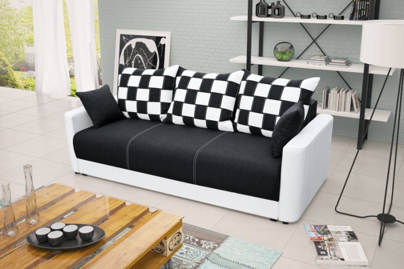 Schlafsofa Klappcouch 3-Sitzer Schlaffunktion + Bettkasten Couch Sofa Klappsofa von JV Möbel