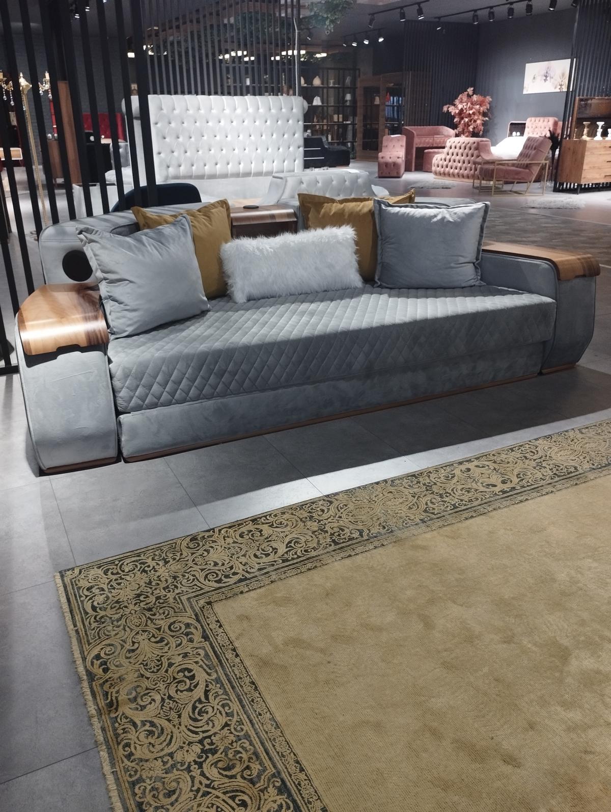 Schlafsofa Luxus Designer Sofa 3 Sitzer Möbel Polster Textil Couchen Neu von JV Möbel