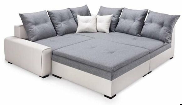 Schlafsofa Sofa Ecksofa mit Bettfunktion Textil Sofa Couch Stoff Polster Ecke von JV Möbel