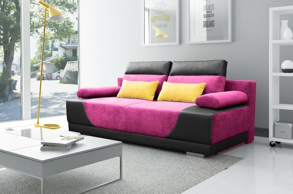 Schlafsofa Stoff Neu Garnitur Bettfunktion 3 Sitz Sofa Couch Textil Polster von JV Möbel