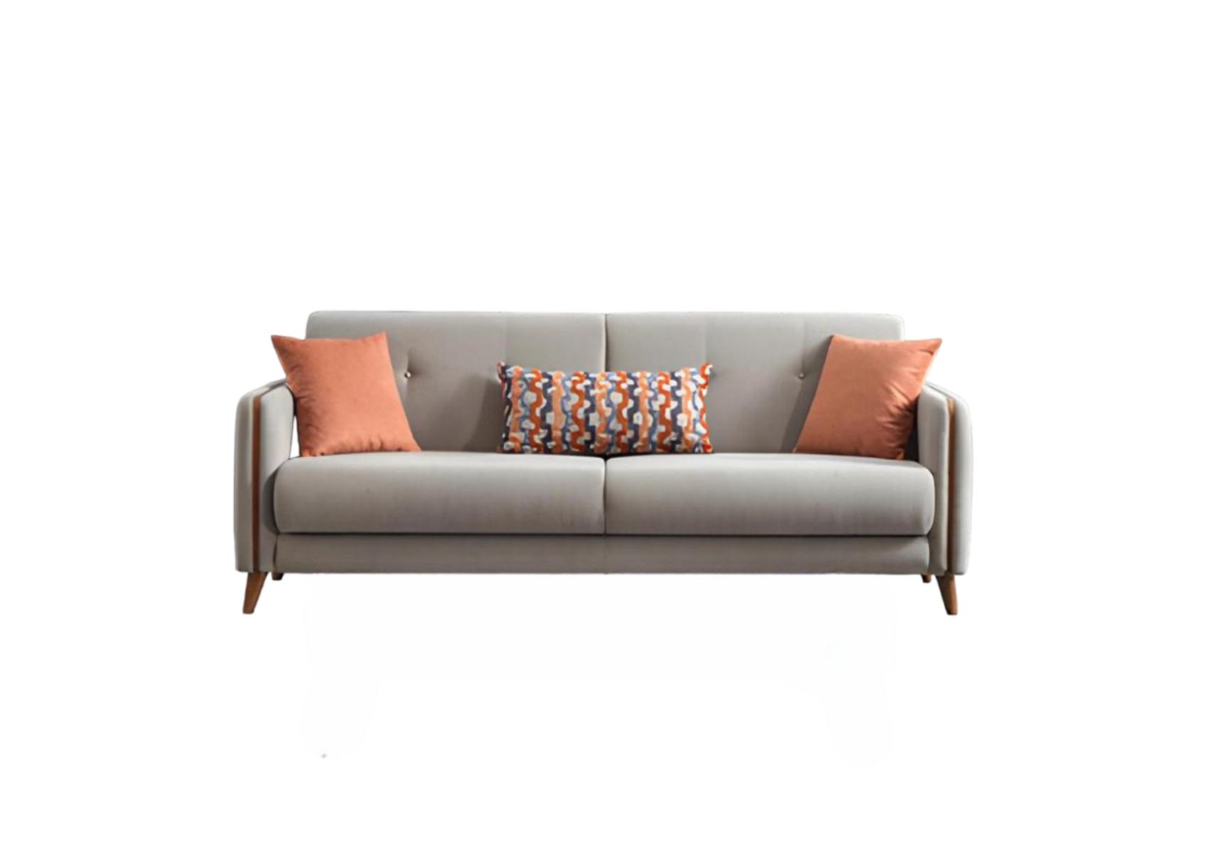 Schlafsofa Stoff Sofa Couch Textil Polster Garnitur Bettfunktion 3 Sitz von JV Möbel