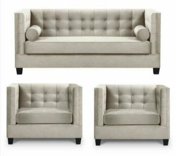 Schlafsofa Taupe Sessel Kreative Möbel Textil Stoff Neu Wohnzimmer Sofa von JV Möbel