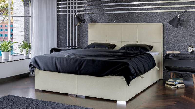 Schlafzimmer Bett Polster Stoff Design Luxus Möbel Doppelbett Boxspringbett von JV Möbel