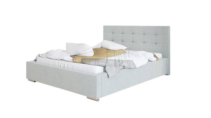 Schlafzimmer Betten Kunstleder Luxus Bett Bettkasten 180 x 200 cm Grau Neu von JV Möbel