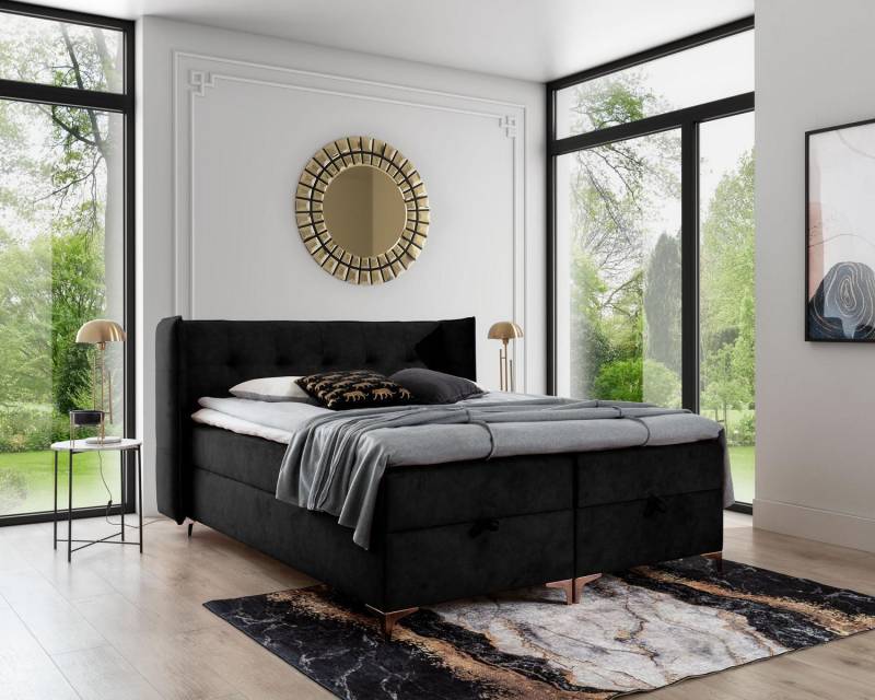 Schlafzimmer Designer Möbel Doppelbett Holz Polstermöbel Luxus Boxspringbett von JV Möbel