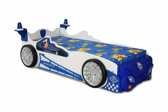 Schlafzimmer Kinderbett Betten Kinder Zimmer Polizei Auto Kindermöbel + Matratze von JV Möbel