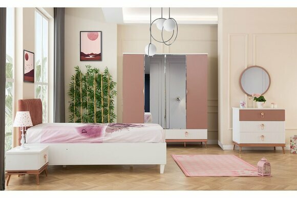 Schlafzimmer Komplettes Kinderzimmer Set Bett Kommode Kleiderschrank 5tlg von JV Moebel