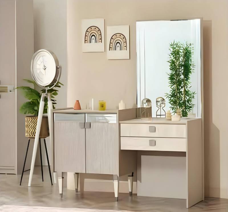 Schlafzimmer Luxus Möbel Schminktisch mit Spiegel Holz Design Modern von JV Möbel