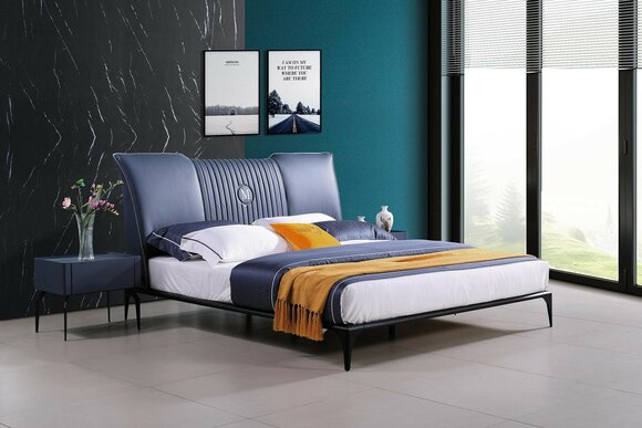 Schlafzimmer Möbel 3tlg. Set Hotel Bett + 2 Nachttische Hochglanz Betten Italien von JV Möbel