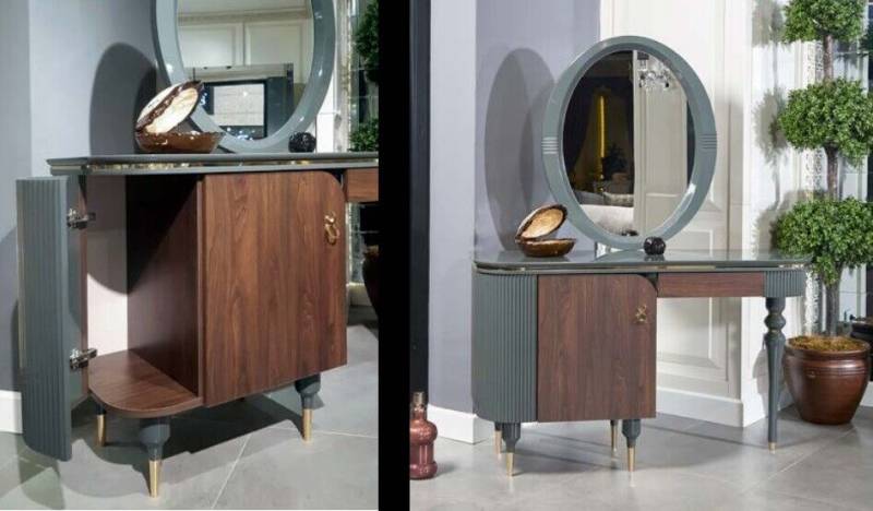 Schlafzimmer Möbel Designs 2tlg Schminktisch Kosmetiktisch Frisiertisch Spiegel von JV Möbel