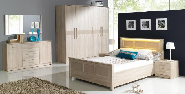 Schlafzimmer Möbel Einrichtung Bett Kleiderschrank Kommode Komplett Set Kommode von JV Möbel