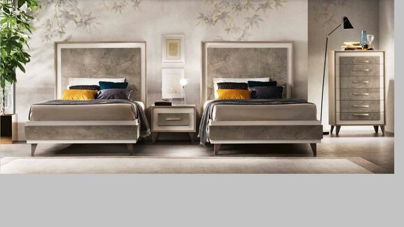 Schlafzimmer Set Bett Nachttische Kommode Stil Garnitur Italienische Möbel 4 tlg von JV Möbel