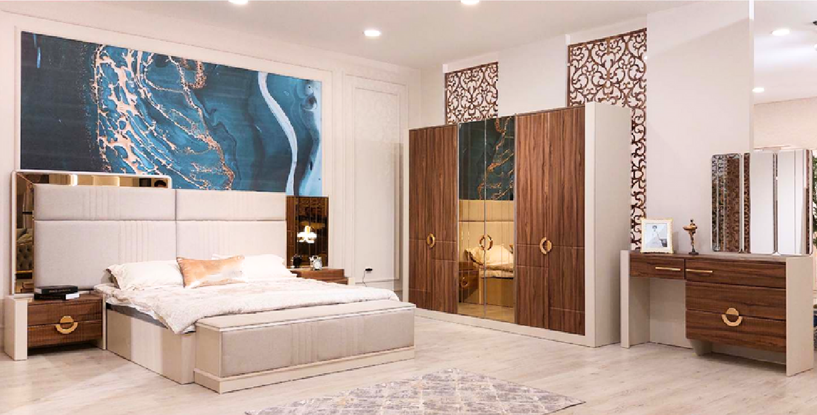 Schlafzimmer Set Doppelbett 2x Nachttische Neu Einrichtung Designer Möbel Schlafzimmer Set Doppelbett 2x Nachttische Neu Einrichtung Designer Möbel von JV Möbel