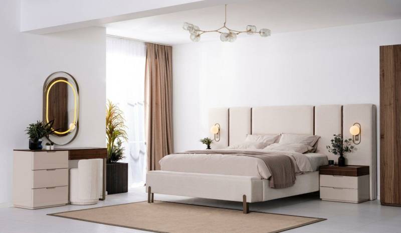 Schlafzimmer Set Luxus Komplettes Bett 2x Nachttisch Schminktisch 4tlg Neu von JV Möbel