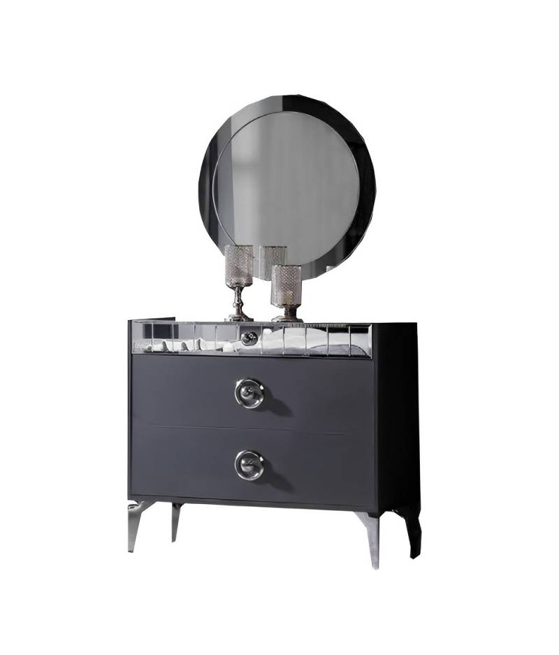Schlafzimmer Set Schminktisch Spiegel Komplettset 2tlg Moderne Glasfläche Möbel von JV Möbel