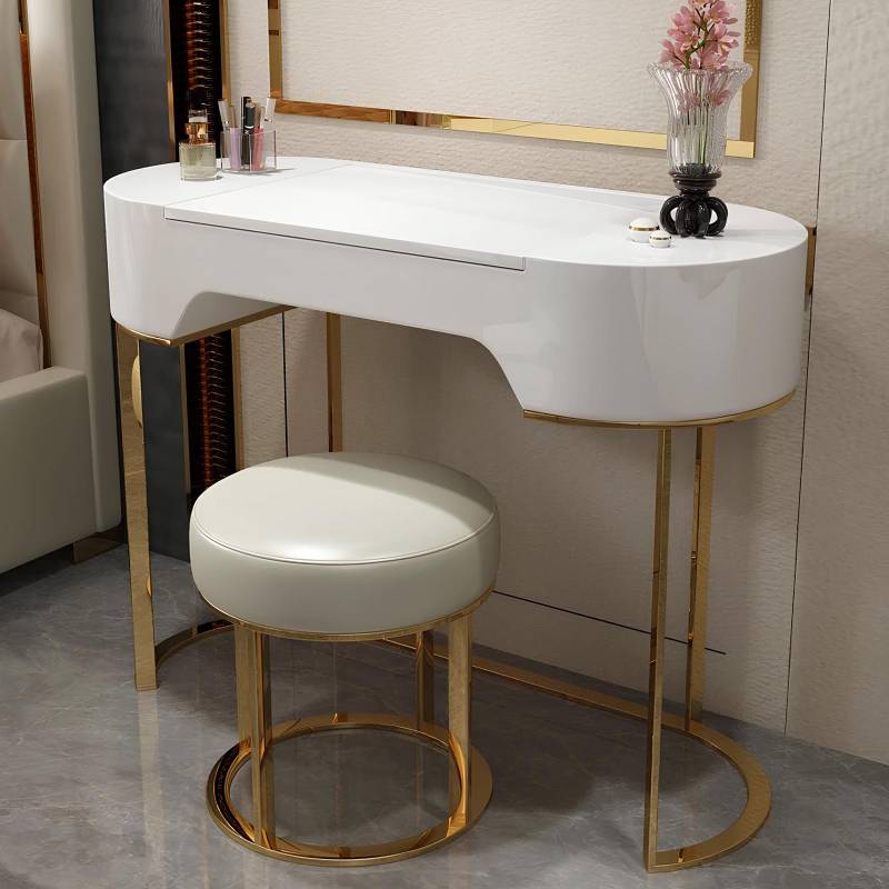 Schmink Tisch Kommode Konsolen Tische Holz Weiß Sekretär Designer Möbel Hocker von JV Möbel