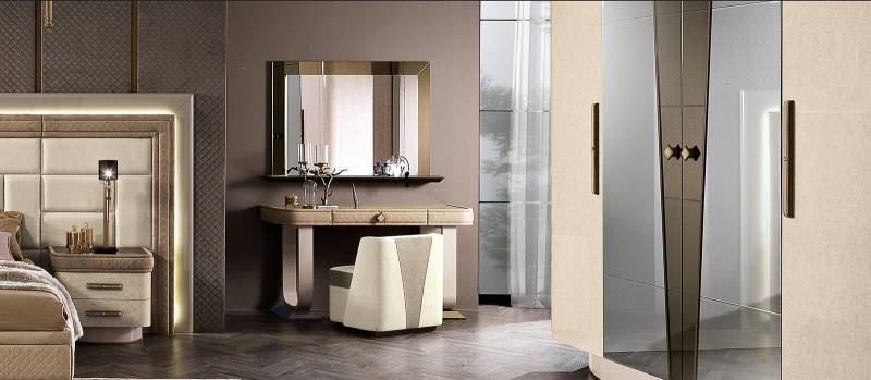 Schminktisch Schlafzimmer Hocker Set Kommode Tisch Modern Konsole Spiegel von JV Möbel
