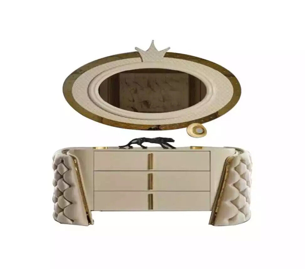 Schminktisch Spiegel Luxus Konsole Kommode Schlafzimmer Holz Modern von JV Möbel