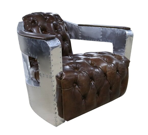Schöner Vintage Chesterfield Ohrenbacken Sessel Clubsessel Flugzeug von JV Möbel