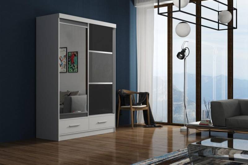 Schrank Modern Stil Schränke mehrzweck Regale Kleiderschrank Schlafzimmer Holz von JV Möbel