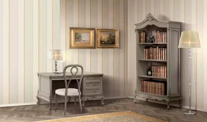 Schreibtisch Italienische Arbeitstisch Möbel Bücherregal Set 3 tlg. von JV Möbel