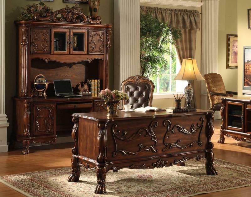Schreibtisch Stuhl Computertisch Designer Office Tische Barock Rokoko 3tlg.Set von JV Möbel