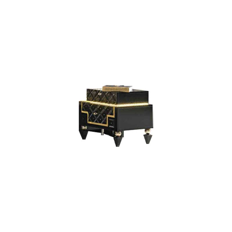 Schwarz-Goldener Nachttisch Designer Nachtschrank Schlafzimmer Möbel Schwarz-Goldener Nachttisch Designer Nachtschrank Schlafzimmer Möbel von JV Möbel