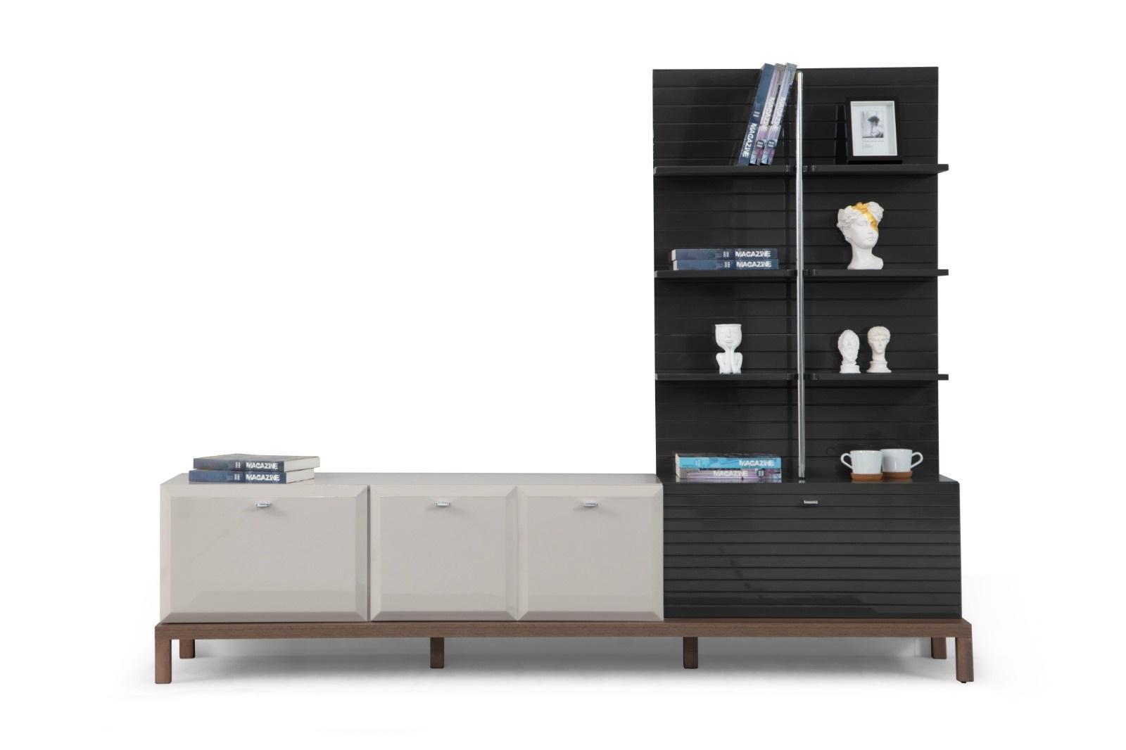 Schwarz-Weißer Lowboard Designer RTV-Schrank Designer Wohnzimmer Möbel von JV Möbel