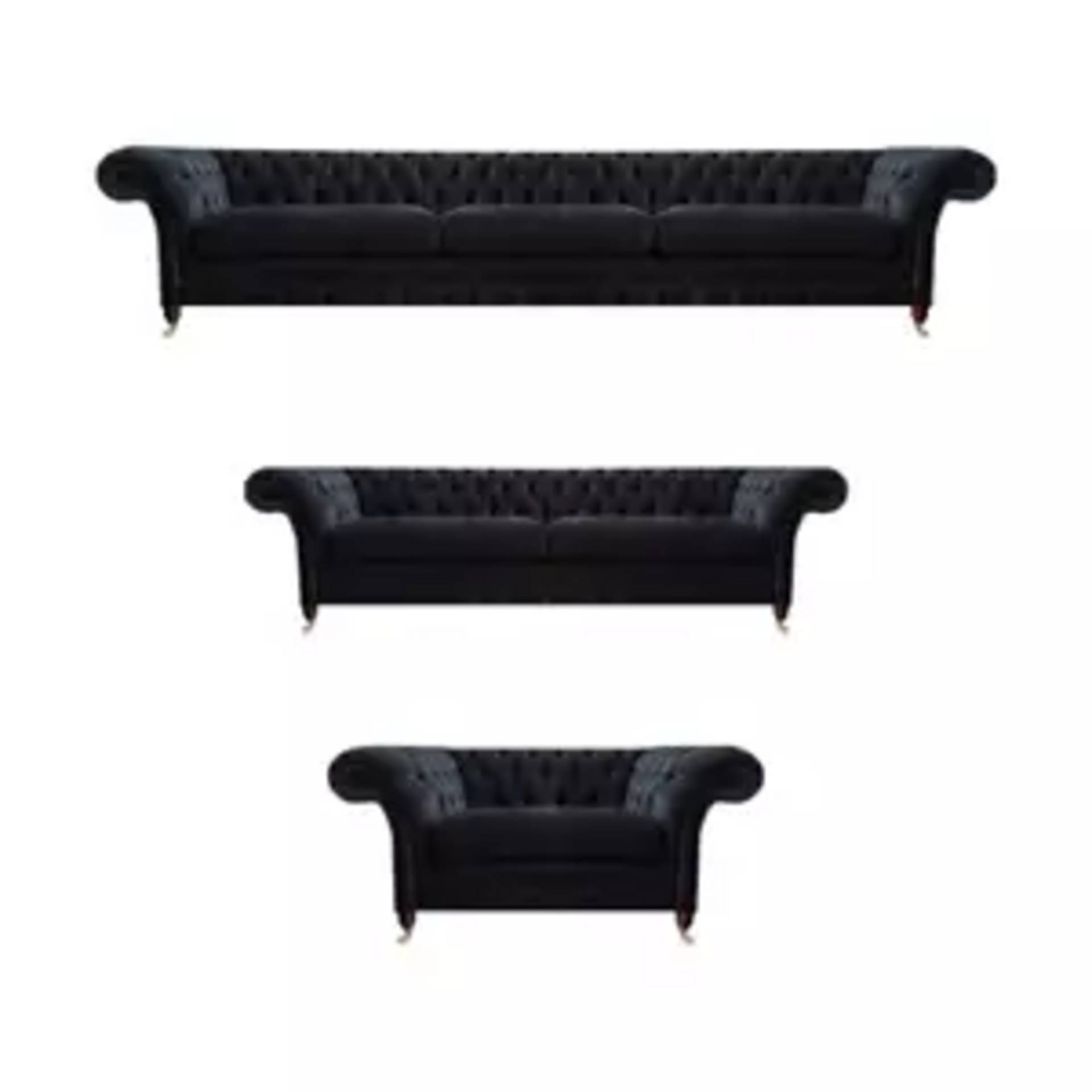 Schwarze Chesterfield Sofas Designer Wohnzimmer Polstercouchen Sessel von JV Moebel