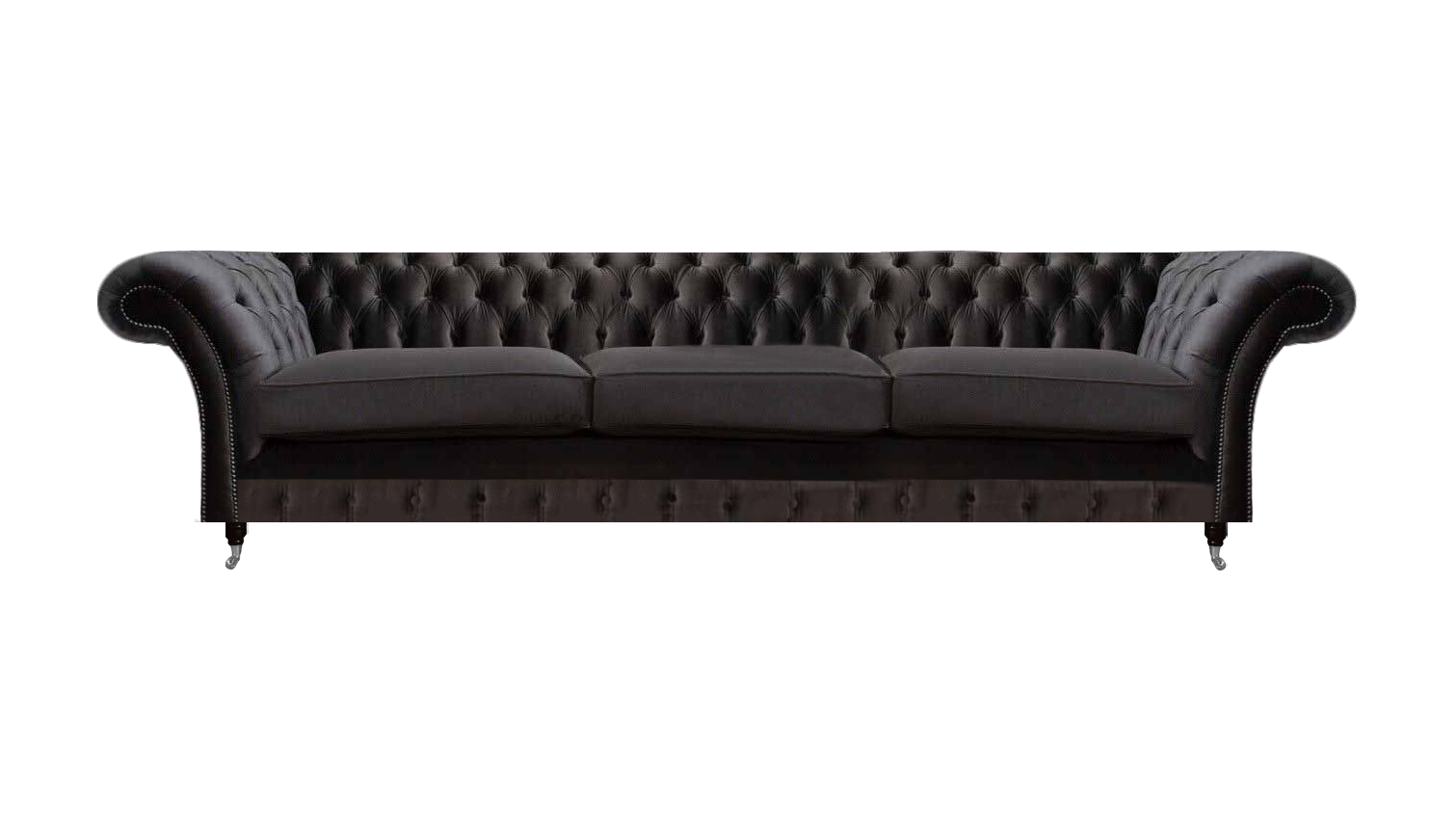 Schwarze Chesterfield Textilcouch Wohnzimmer Sitzmöbel Designer 3-Sitzer Schwarze Chesterfield Textilcouch Wohnzimmer Sitzmöbel Designer 3-Sitzer von JV Moebel