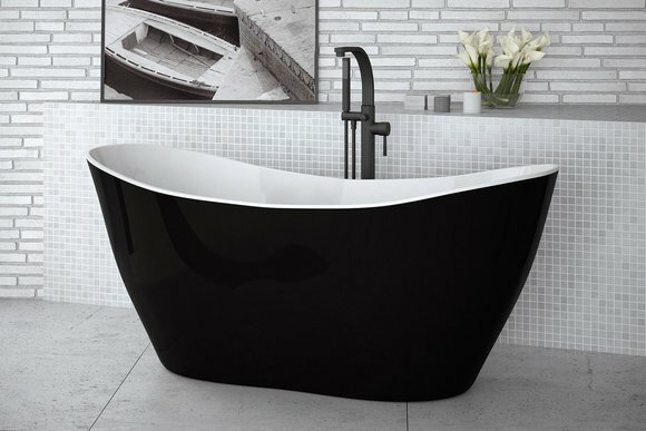Schwarze Designer Badewanne Freistehende Luxus Wanne in Schwarz Wannen Bad Acryl Schwarze Designer Badewanne Freistehende Luxus Wanne in Schwarz Wannen Bad Acryl von JV Möbel