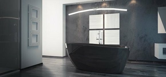 Schwarze LUXUS Design Freistehende Badewanne Wanne Bad Badewannen Badezimmer Neu von JV Möbel