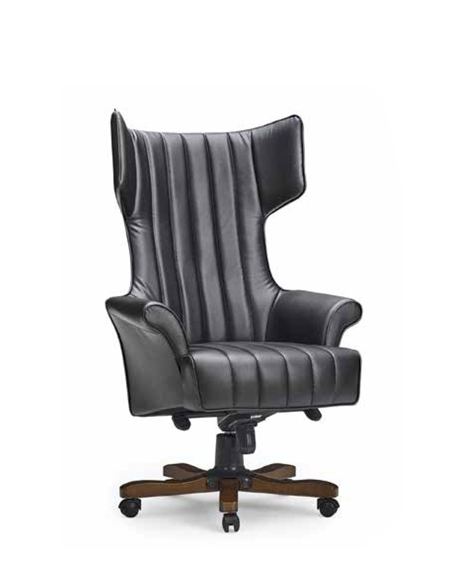 Schwarzer Bürostuhl Designer Chefsessel Drehsessel Arbeitszimmer Möbel von JV Möbel