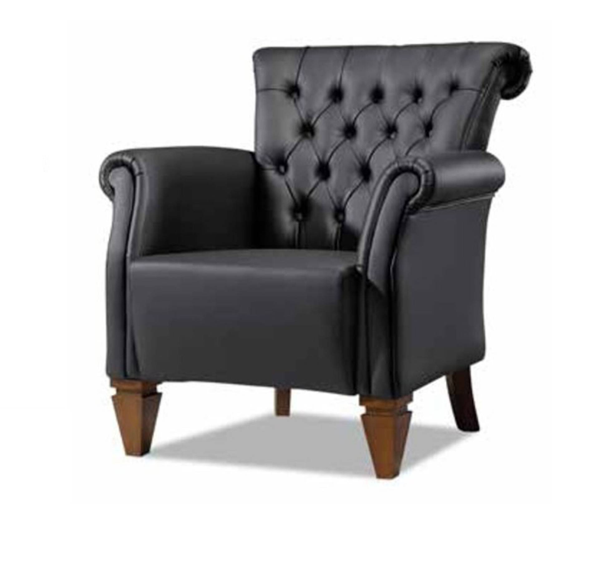 Schwarzer Chesterfield Lehnsessel Designer Fernsehsessel Polstersessel Schwarzer Chesterfield Lehnsessel Designer Fernsehsessel Polstersessel von JV Möbel