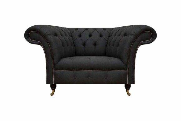 Schwarzer Chesterfield Sessel Designer Sitzmöbel Luxuriöser Einsitzer von JV Moebel