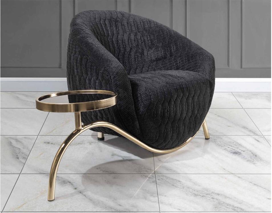 Schwarzer Clubsessel Designer Cocktailsessel Moderner Einsitzer Sessel von JV Möbel