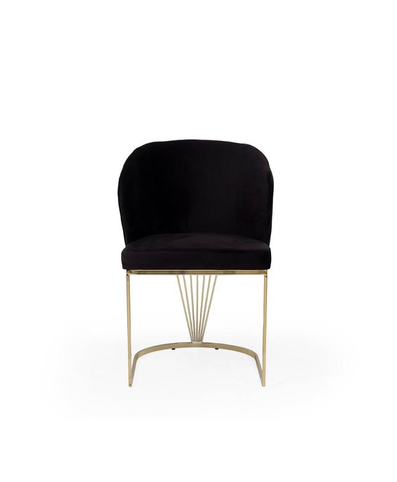 Schwarzer Lehnstuhl Designer Esszimmer Möbel Essstühle Edelstahlstuhl von JV Möbel