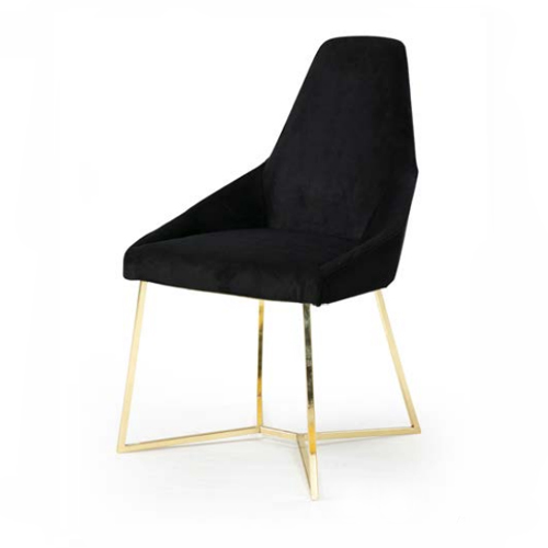 Schwarzer Polsterstuhl Designer Edelstahl Einsitzer Edle Esszimmer Möbel Schwarzer Polsterstuhl Designer Edelstahl Einsitzer Edle Esszimmer Möbel von JV Möbel