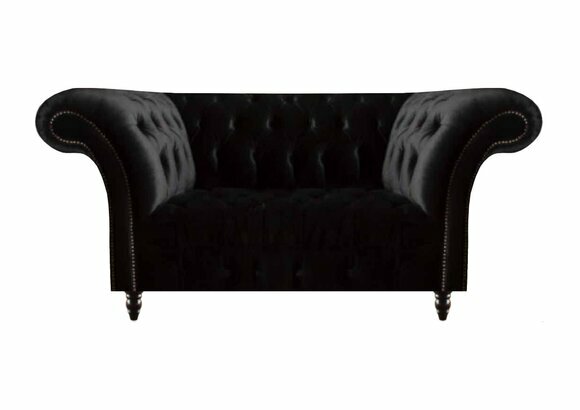 Schwarzes Chesterfield Luxus Sofa Wohnzimmer Zweisitzer Designer Möbel von JV Moebel