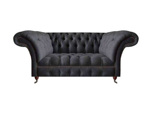 Schwarzes Chesterfield Polstersofa Wohnzimmer Designer Polstercouchen von JV Moebel