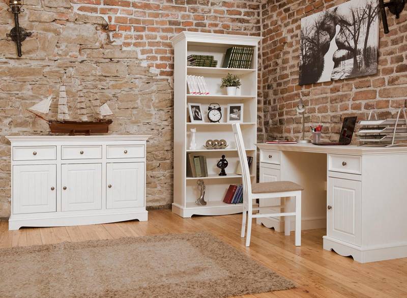 Sekretär Set Kolonial Stil Schreibtisch Schrank Regal Tisch Holz Tische Neu 3tlg von JV Möbel