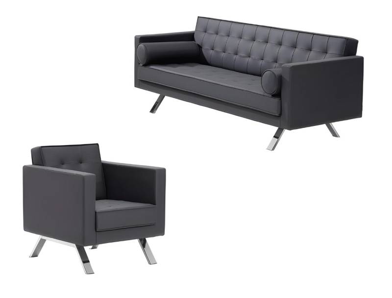 Sessel 1-Sitzer Design Leder Stuhl Polster Sofa 3 Sitzer Büro Einrichtung von JV Möbel